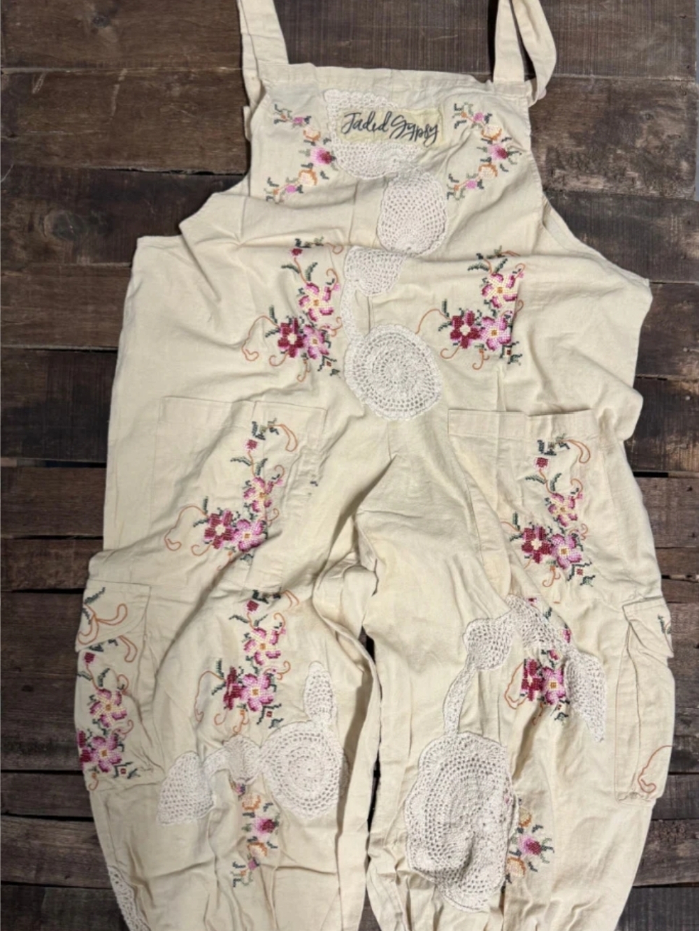 ❣️1 LEFT❣️NEW Jaded Gypsy Trellis Views Overalls - Picture 7 of 7